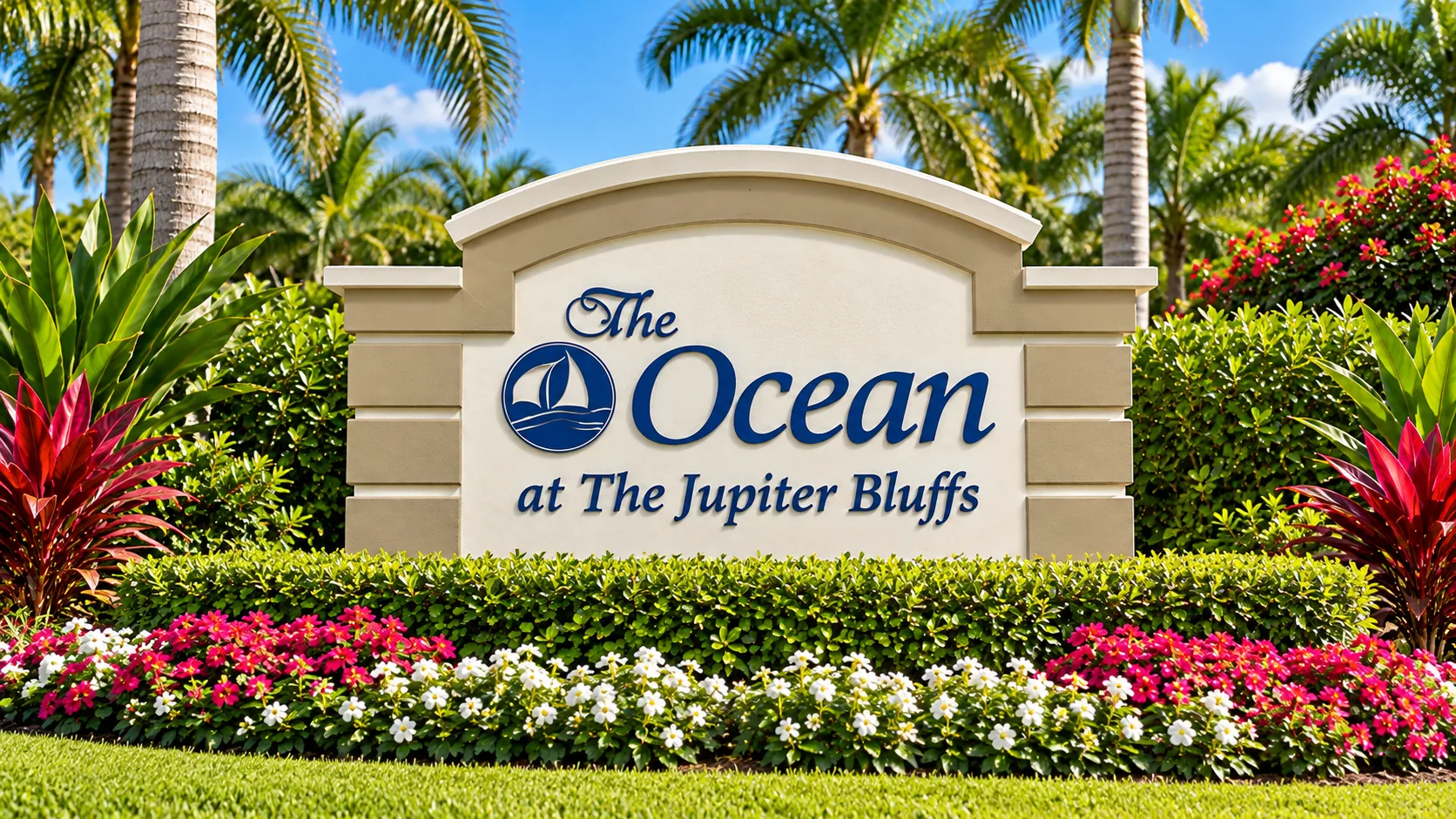 Entrance sign at Ocean North, Jupiter Florida